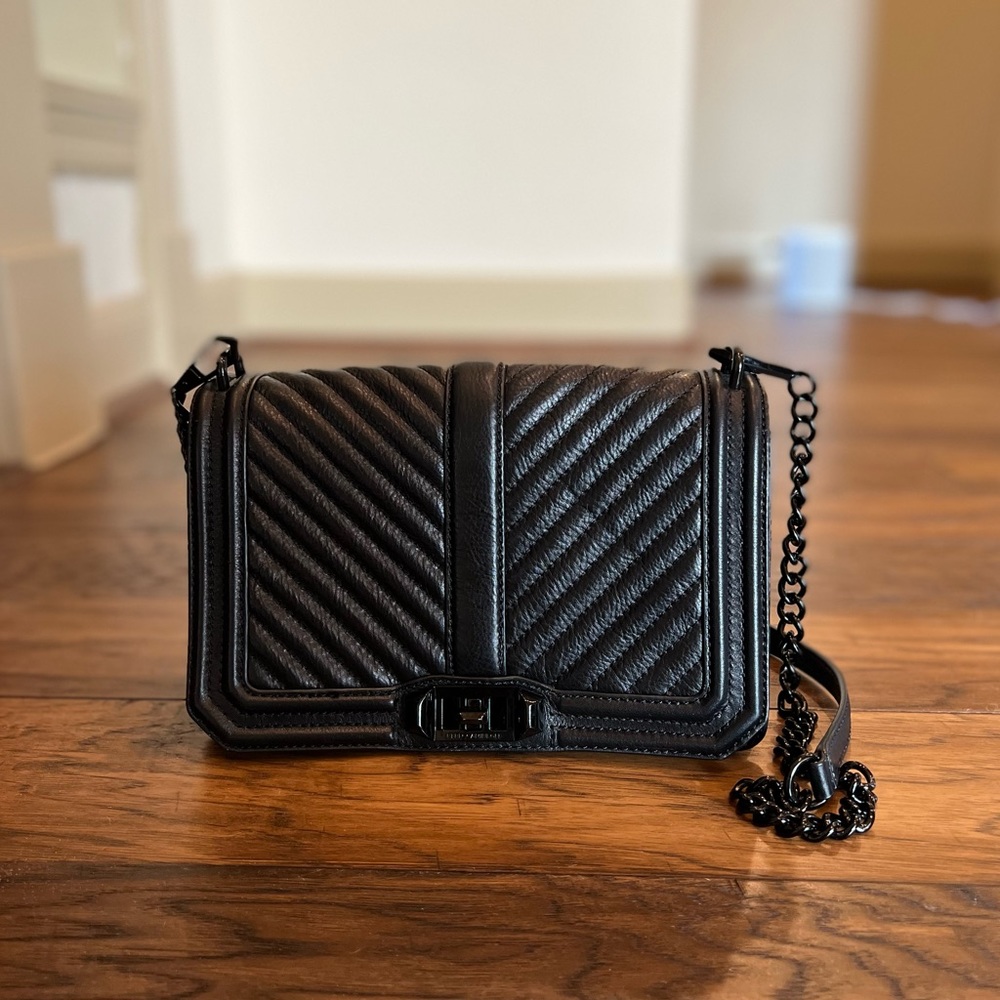 Rebecca Minkoff Small Love Chevron Quilted Leather Crossbody Bag